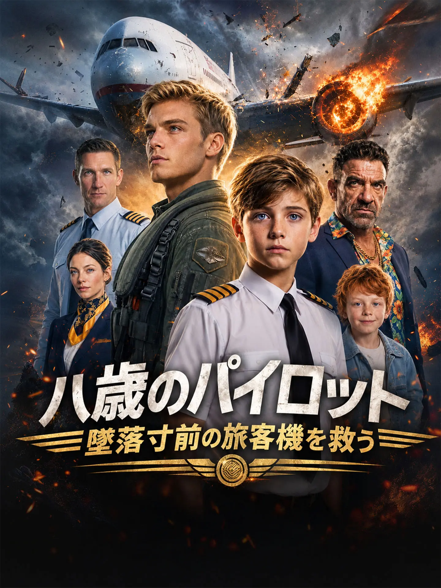 （吹替版）八歳のパイロット 墜落寸前の旅客機を救う short drama poster