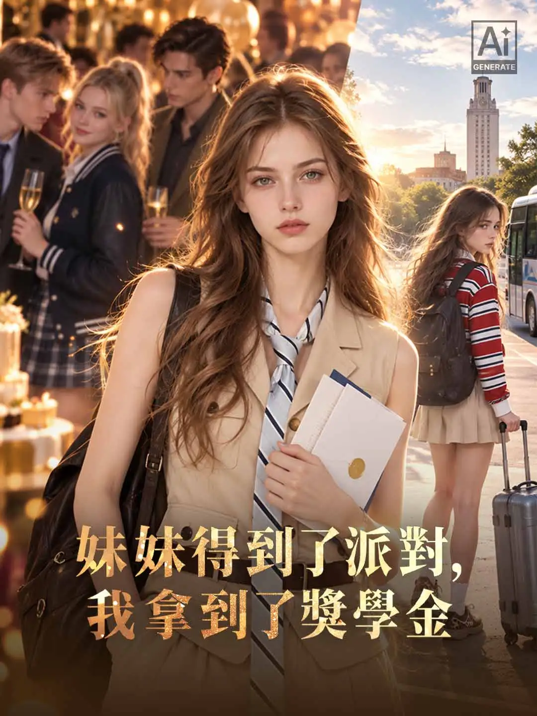 妹妹得到了派對，我拿到了獎學金 short drama poster
