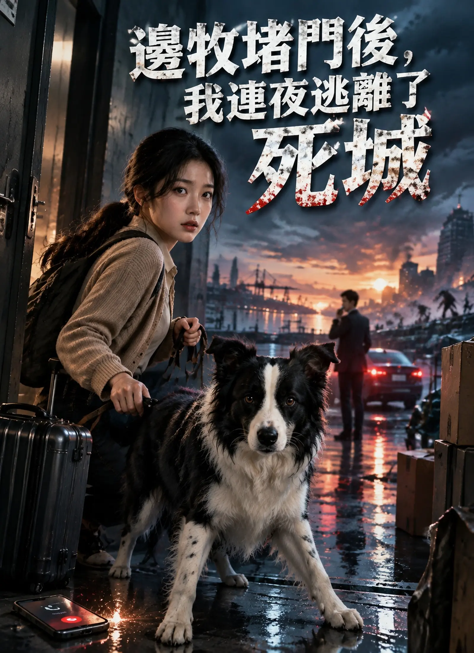 邊牧堵門後，我連夜逃離了死城 short drama poster