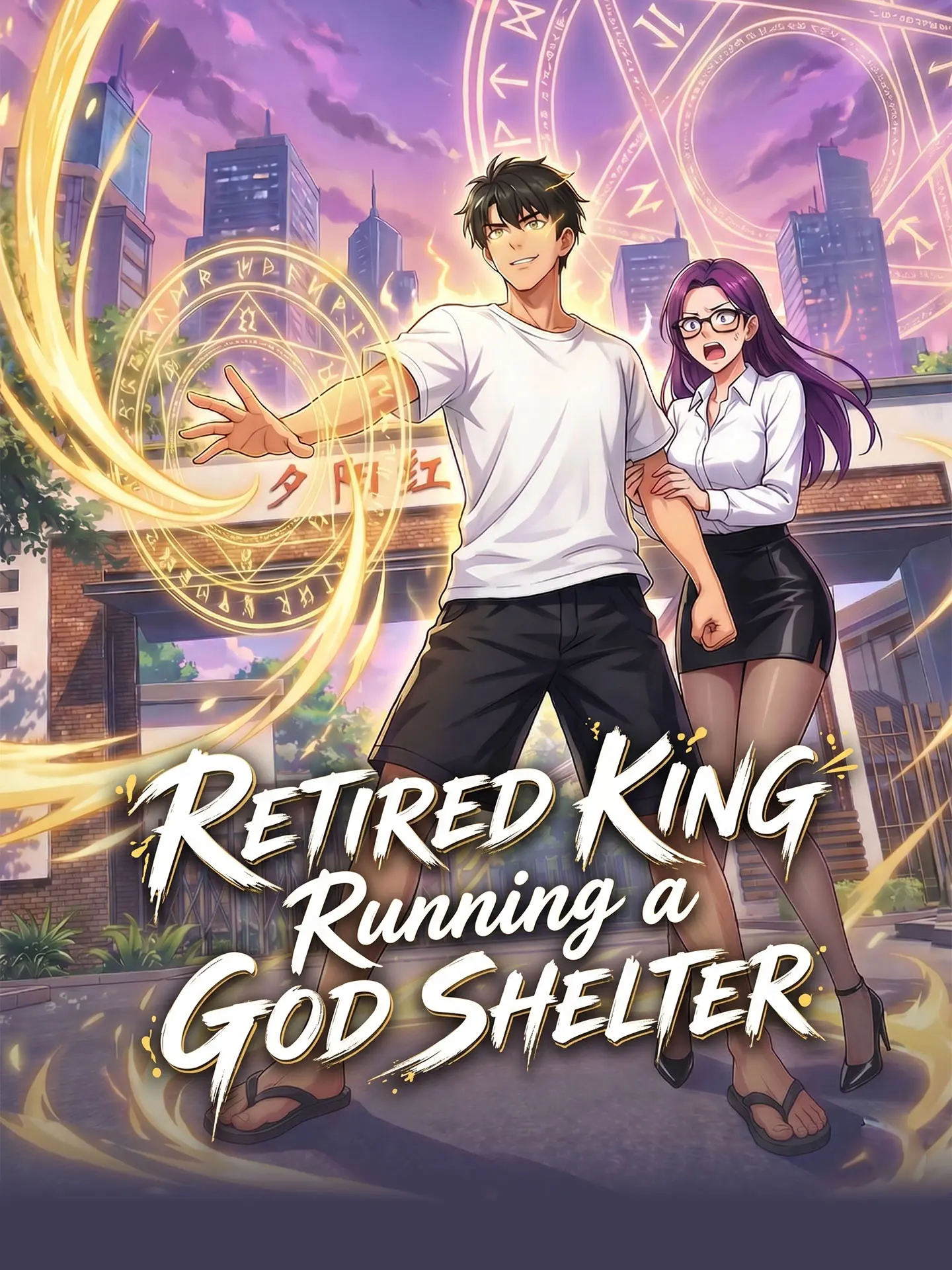 Retired King Running a God Shelter short drama poster