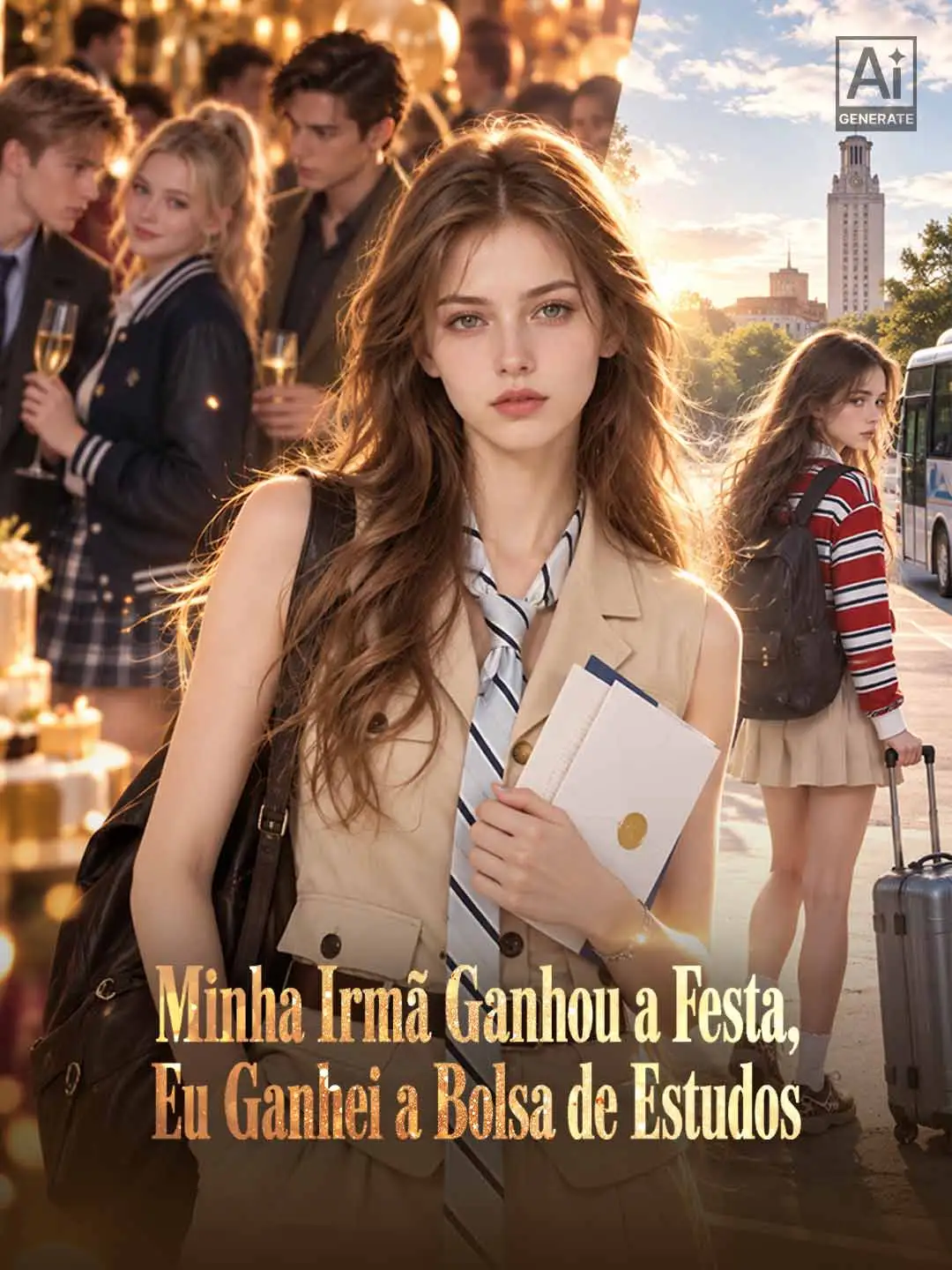 Minha Irmã Ganhou a Festa, Eu Ganhei a Bolsa de Estudos short drama poster