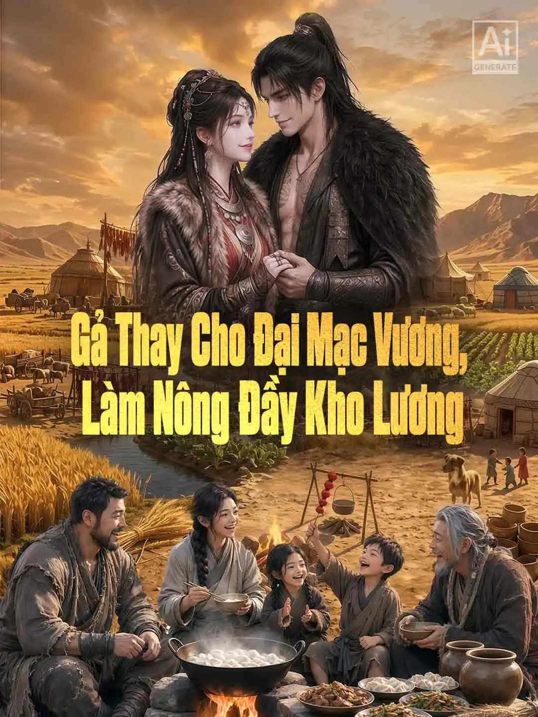 Gả Thay Cho Đại Mạc Vương, Làm Nông Đầy Kho Lương short drama poster