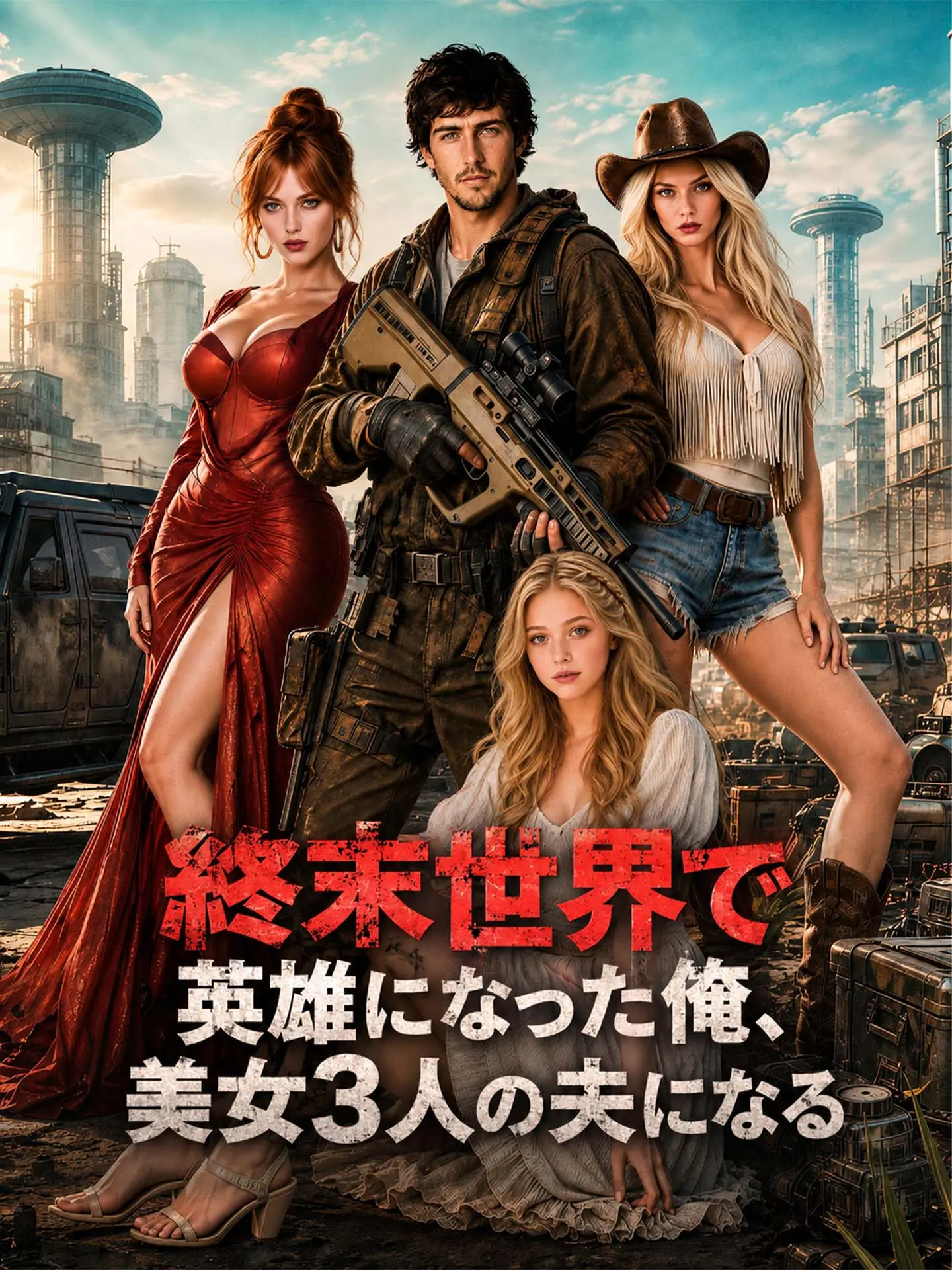（吹替版）終末世界で英雄になった俺、美女3人の夫になる short drama poster