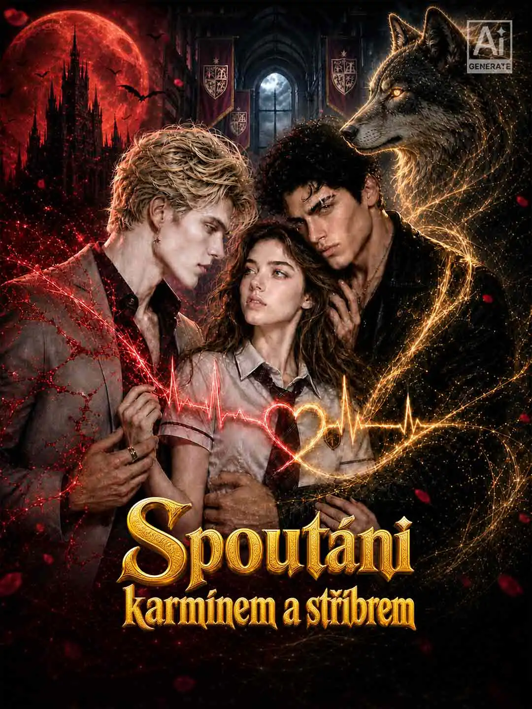 Spoutáni karmínem a stříbrem short drama poster
