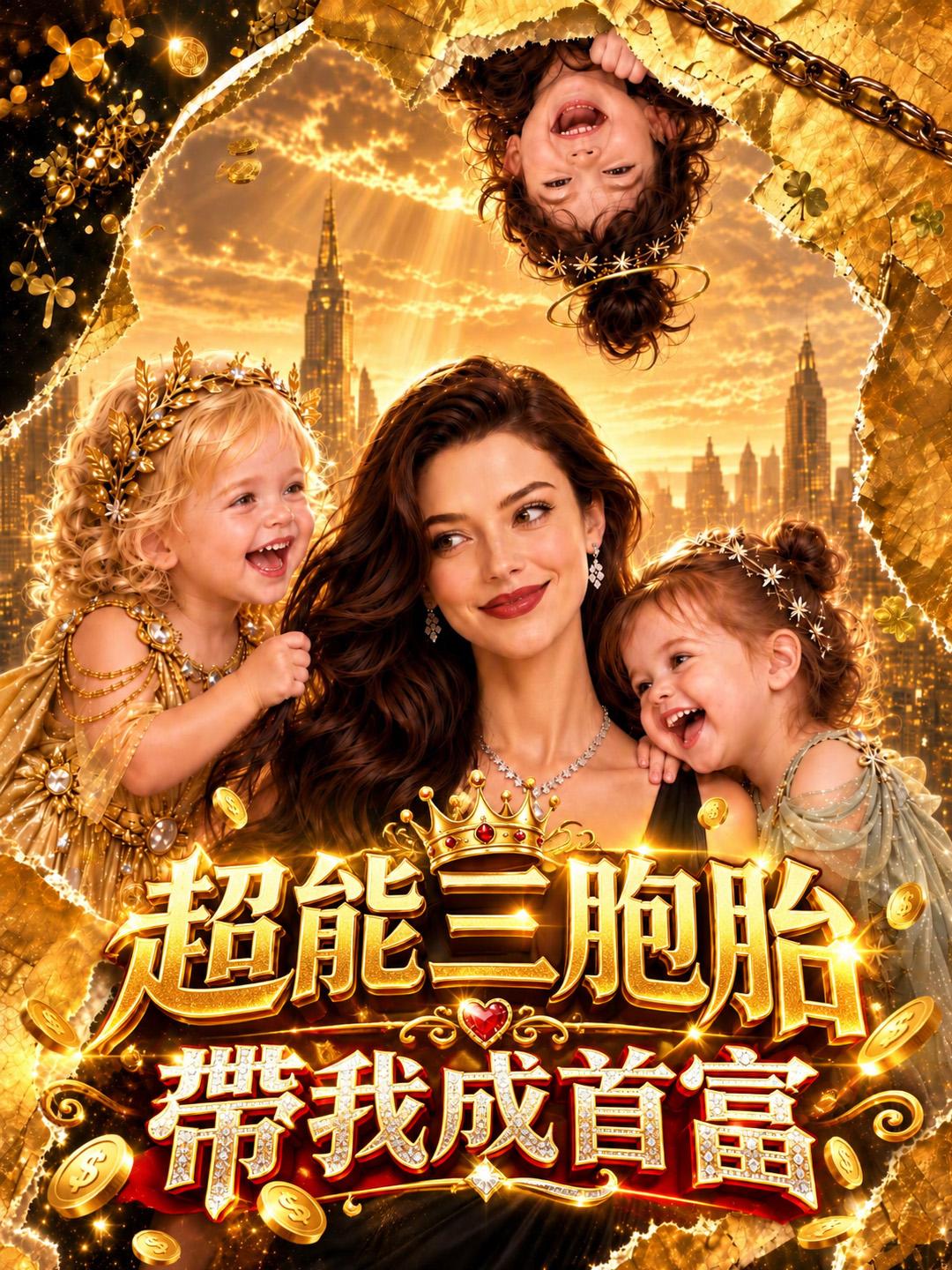 超能三胞胎帶我成首富 short drama poster