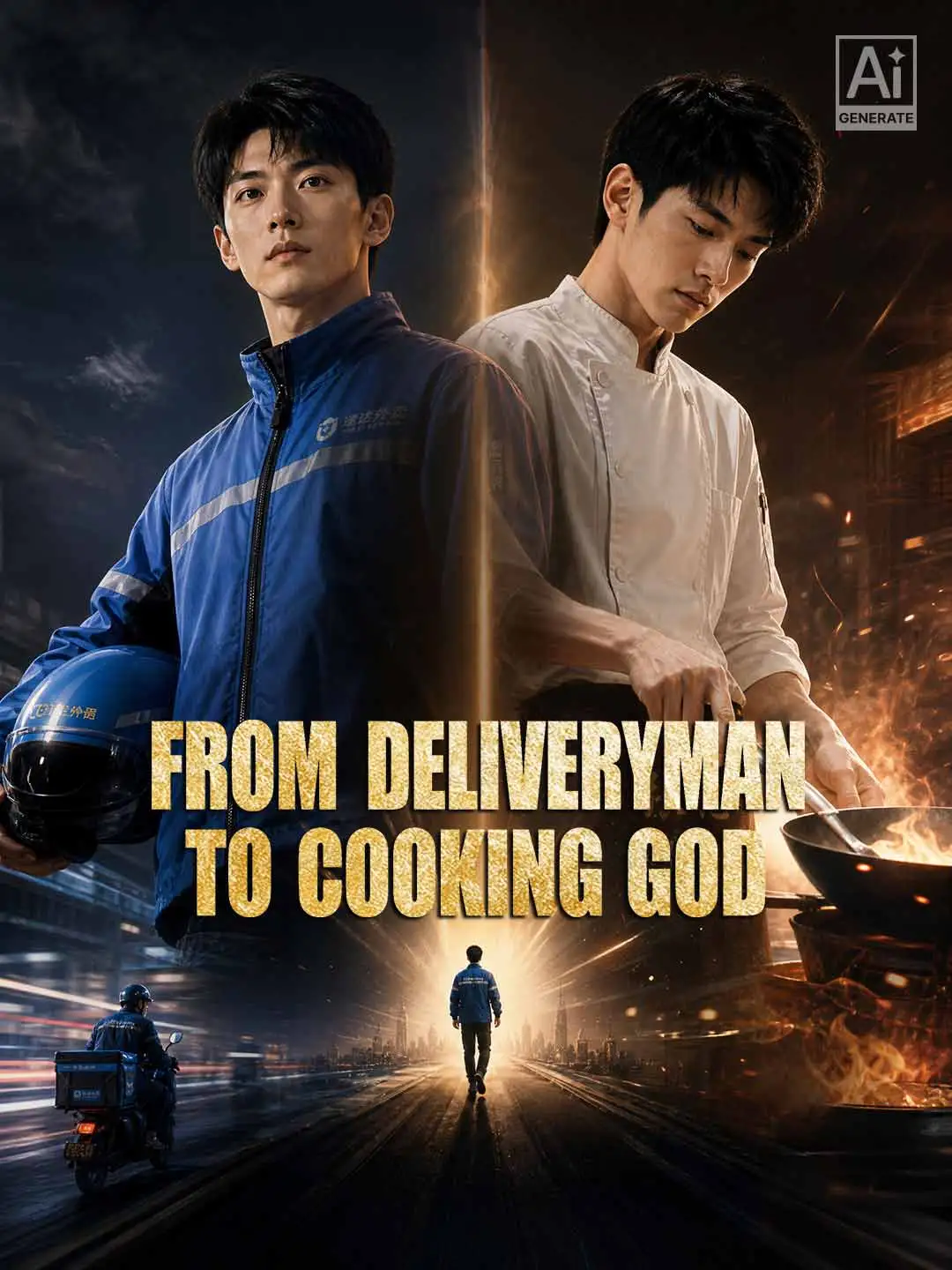 From Deliveryman to Cooking God short drama poster
