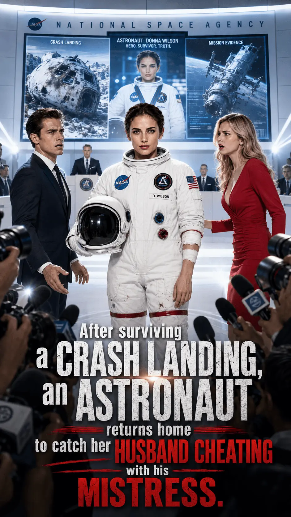 After surviving a crash landing,an astronant return home to catch her husband cheating with his mistress. short drama poster