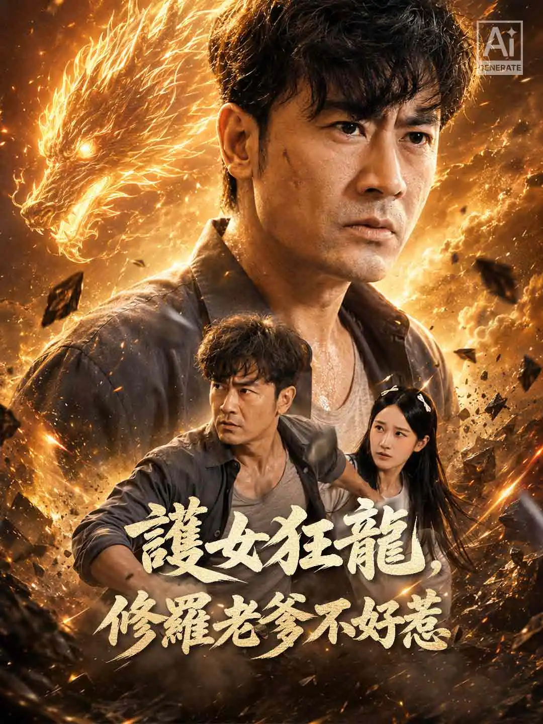 護女狂龍，修羅老爹不好惹 short drama poster