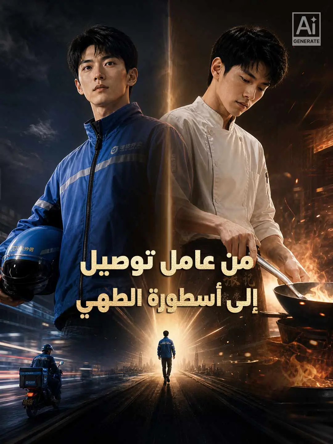من عامل توصيل إلى أسطورة الطهي short drama poster