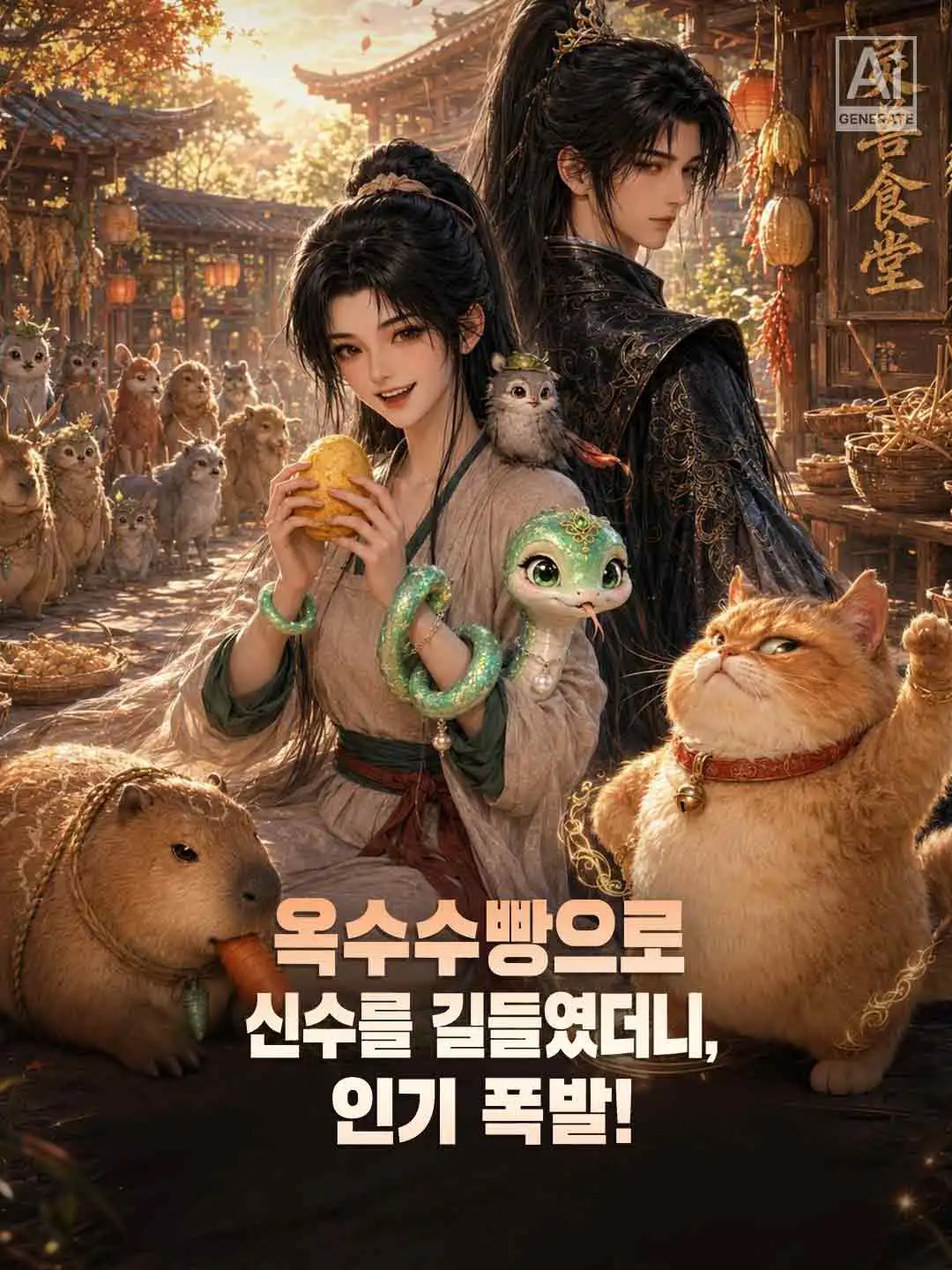 옥수수빵으로 신수를 길들였더니, 인기 폭발! short drama poster