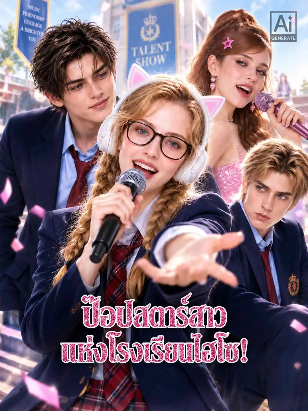 ป๊อปสตาร์สาวแห่งโรงเรียนไฮโซ! short drama poster