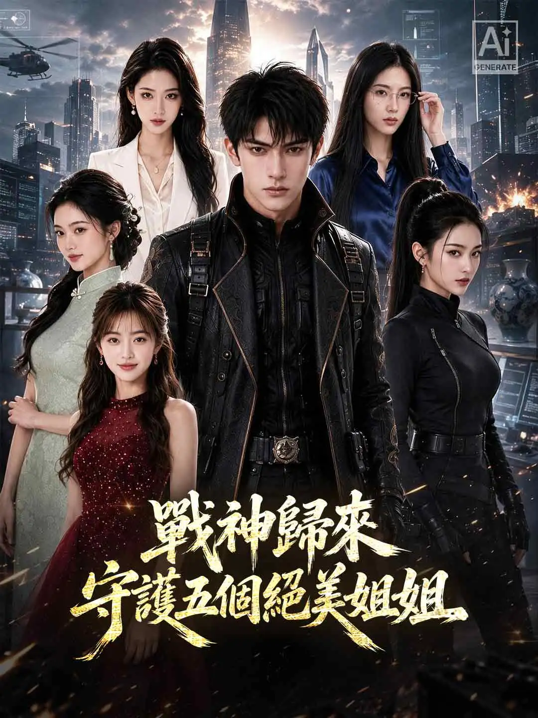 戰神歸來，守護五個絕美姐姐 short drama poster
