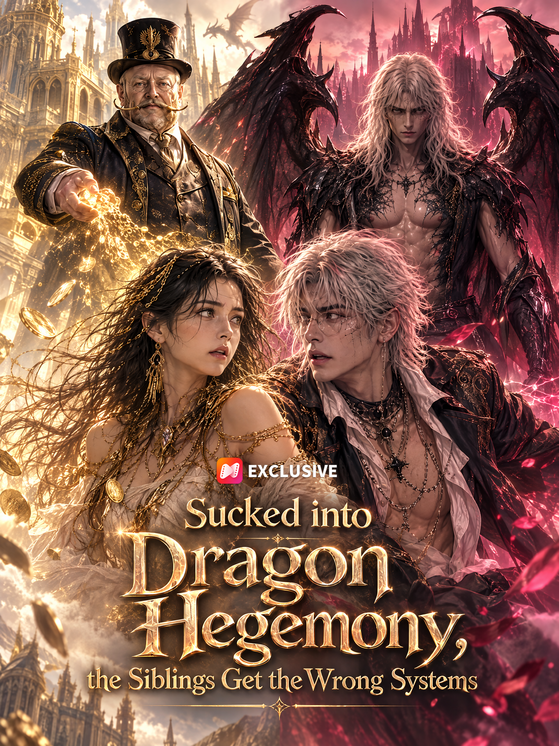 Sucked into Dragon Hegemony, the Siblings Get the Wrong Systems short drama poster