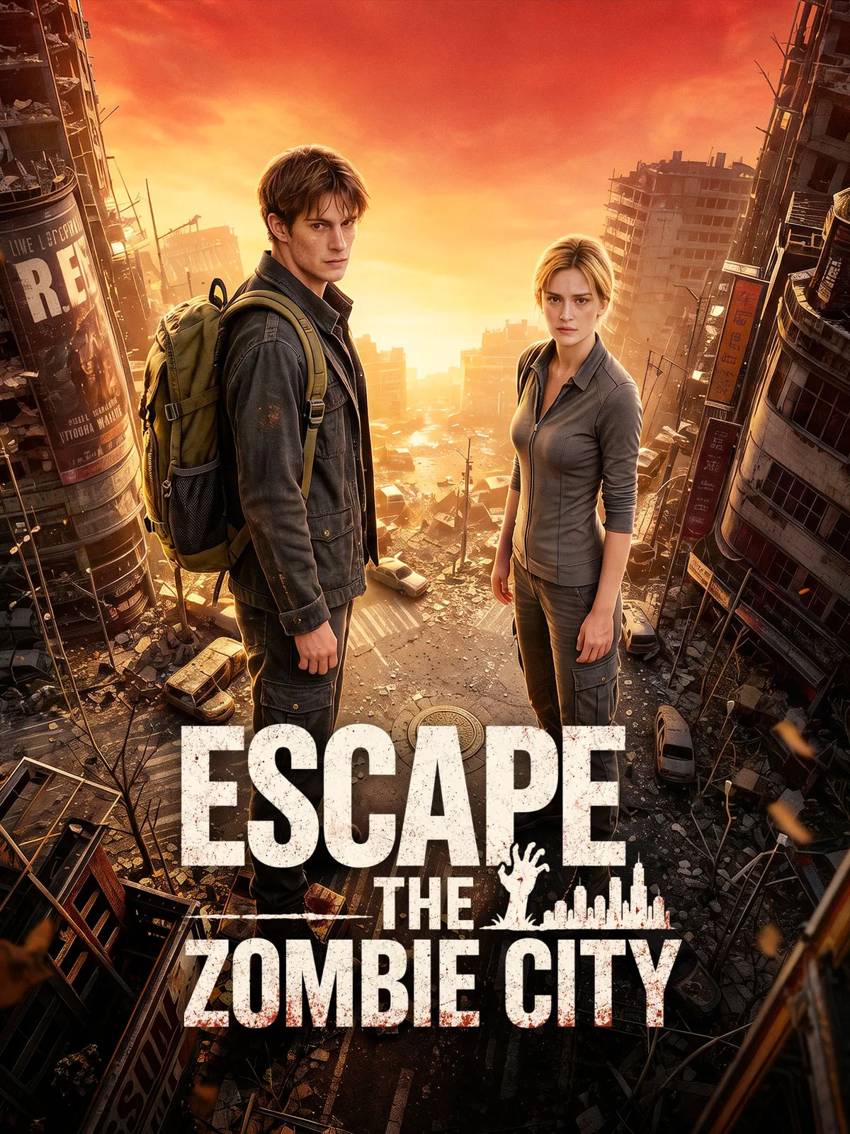 ESCAPE THE ZOMBIE CITY short drama poster