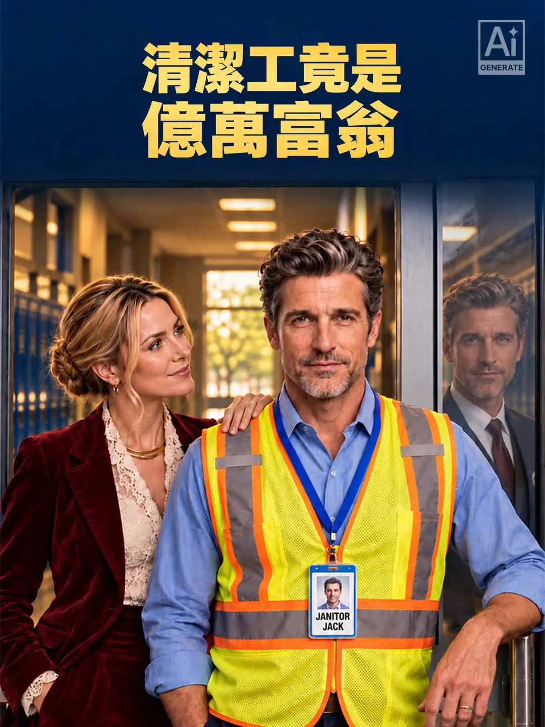清潔工竟是億萬富翁 short drama poster